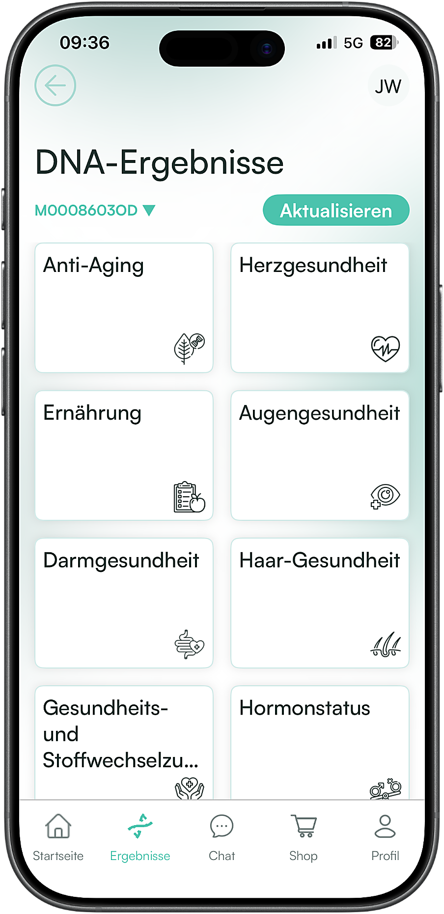 DNA-Ergebnisse in der LIFETIME App